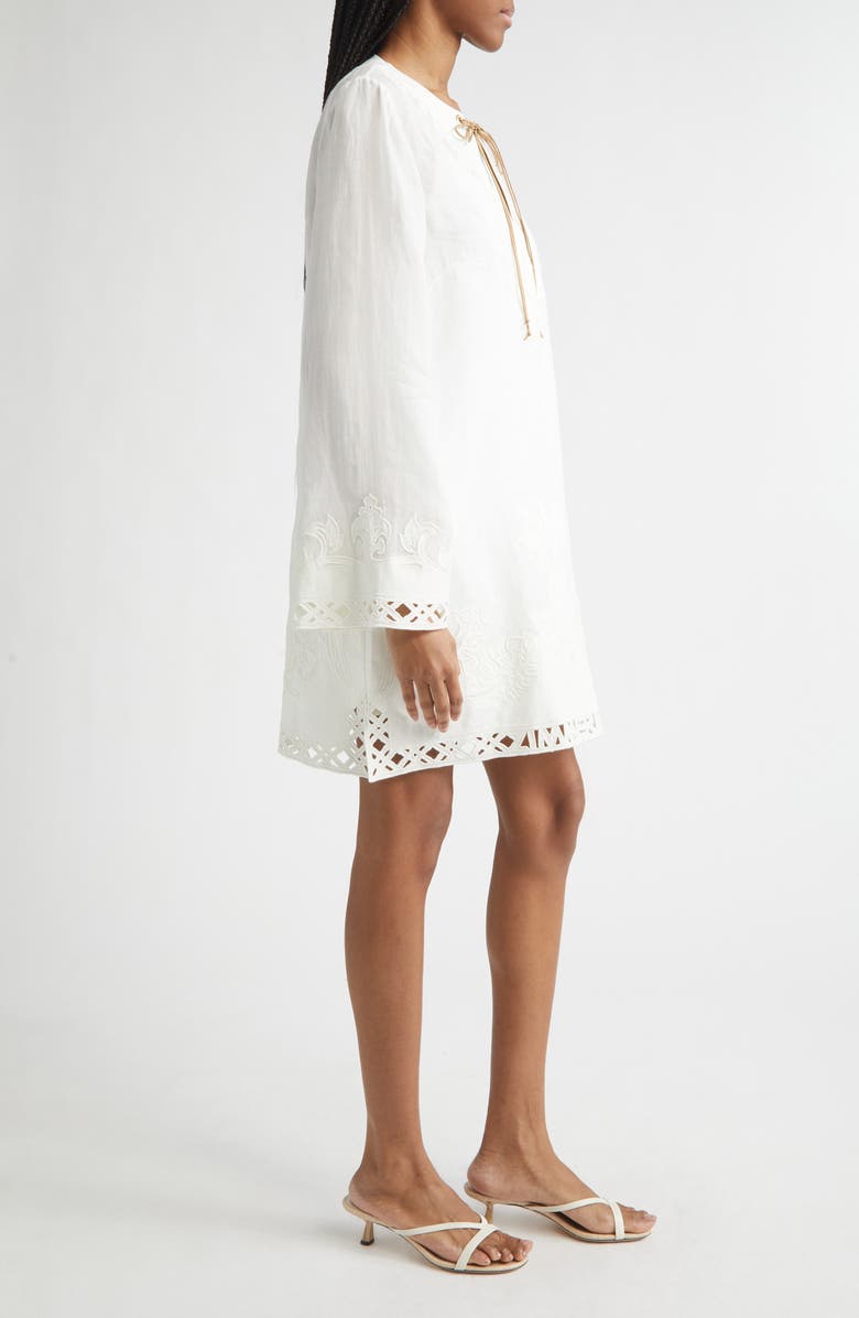 Zimmermann Indra Embroidered Tunic Dress, Alternate, color, Ivory