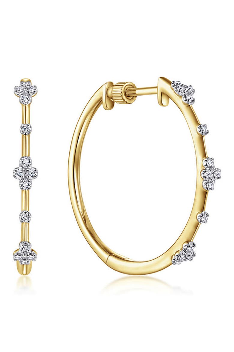 Bujukan Classic Diamond Hoop Earrings, Main, color, GOLD
