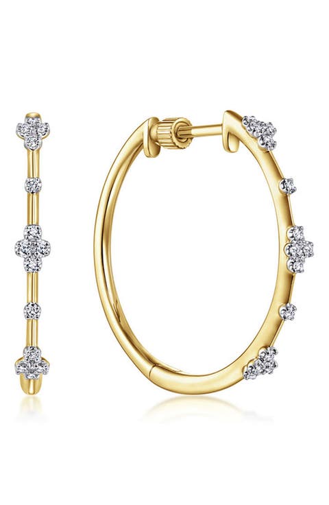Bujukan Classic Diamond Hoop Earrings