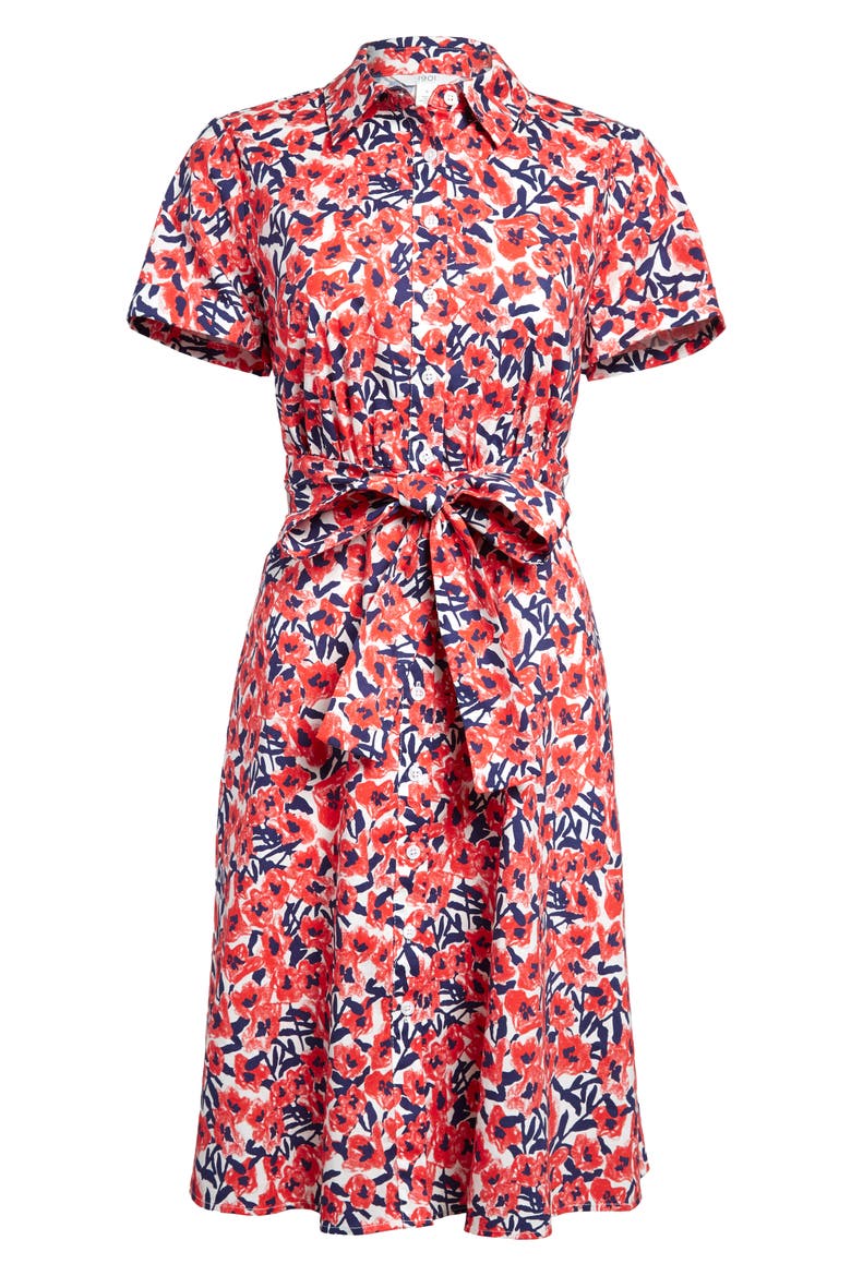 Floral Shirtdress, Main, color, RED BITTERSWEET FLORAL
