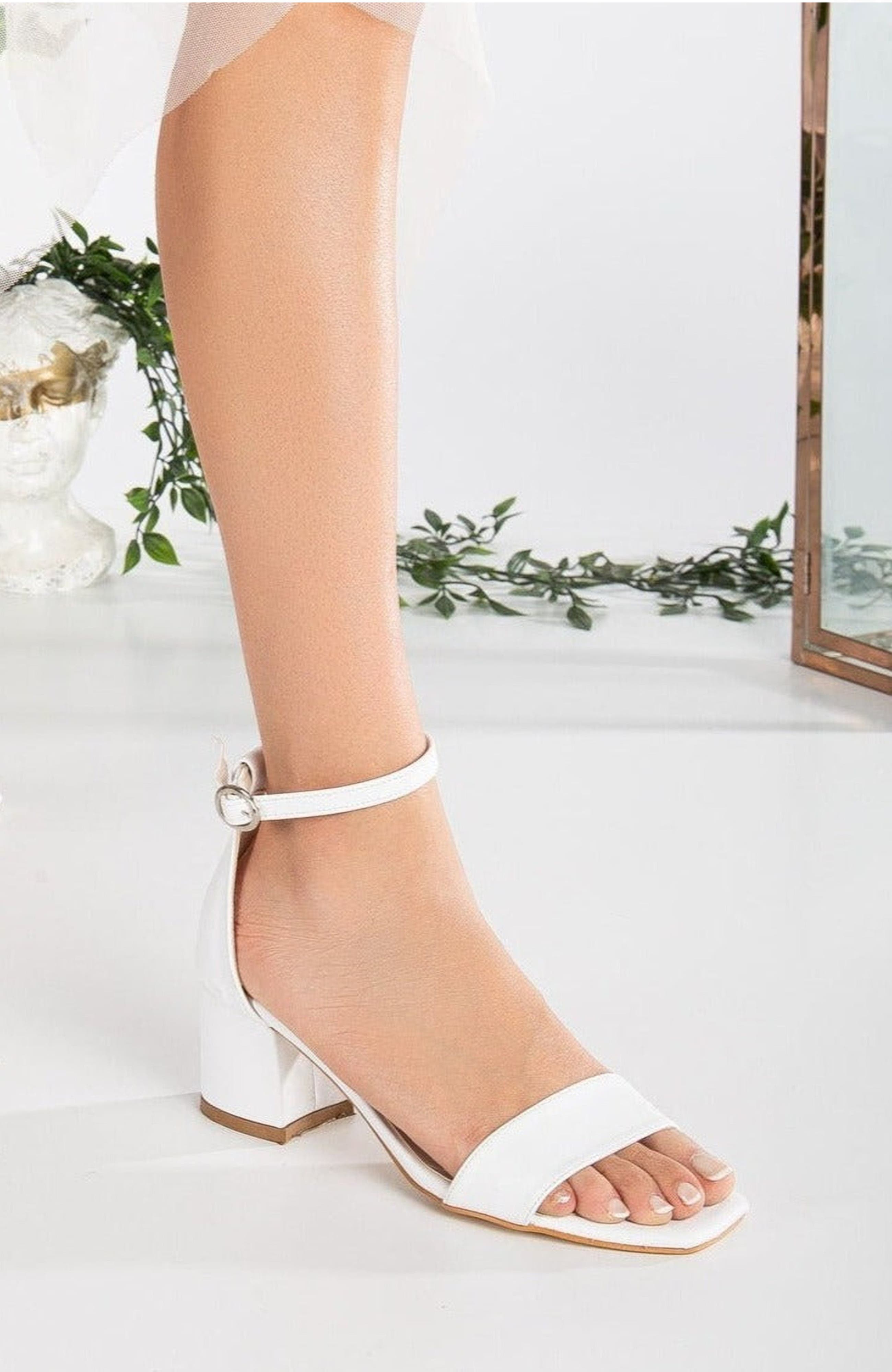 Forever 
Always Shoes Iva Low Block Heel Sandals, Alternate, color, White