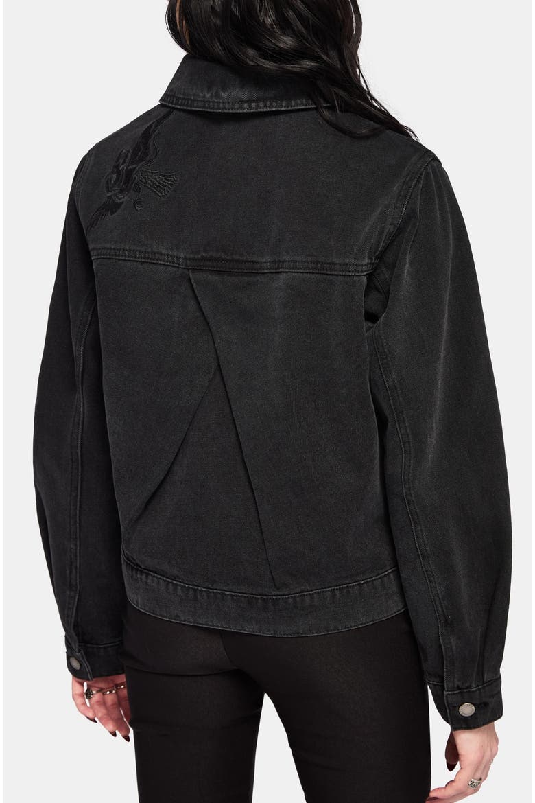 Selin Boxy Denim Jacket, Alternate, color, Black