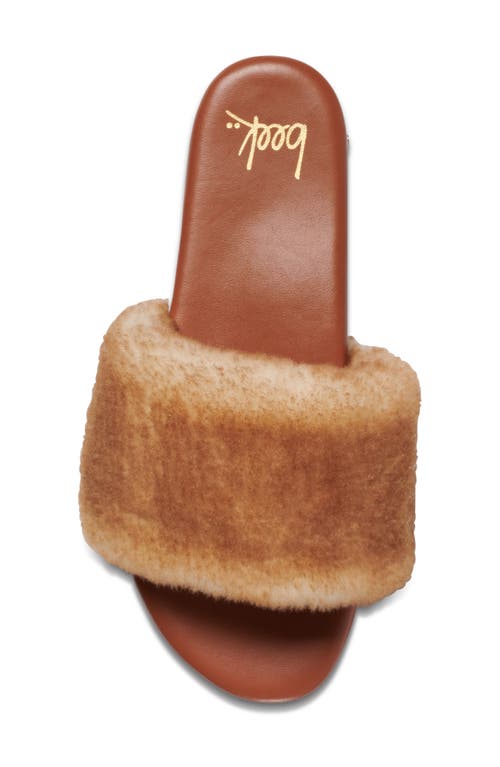 Beek Baza Genuine Shearling Slide Sandal In Brown