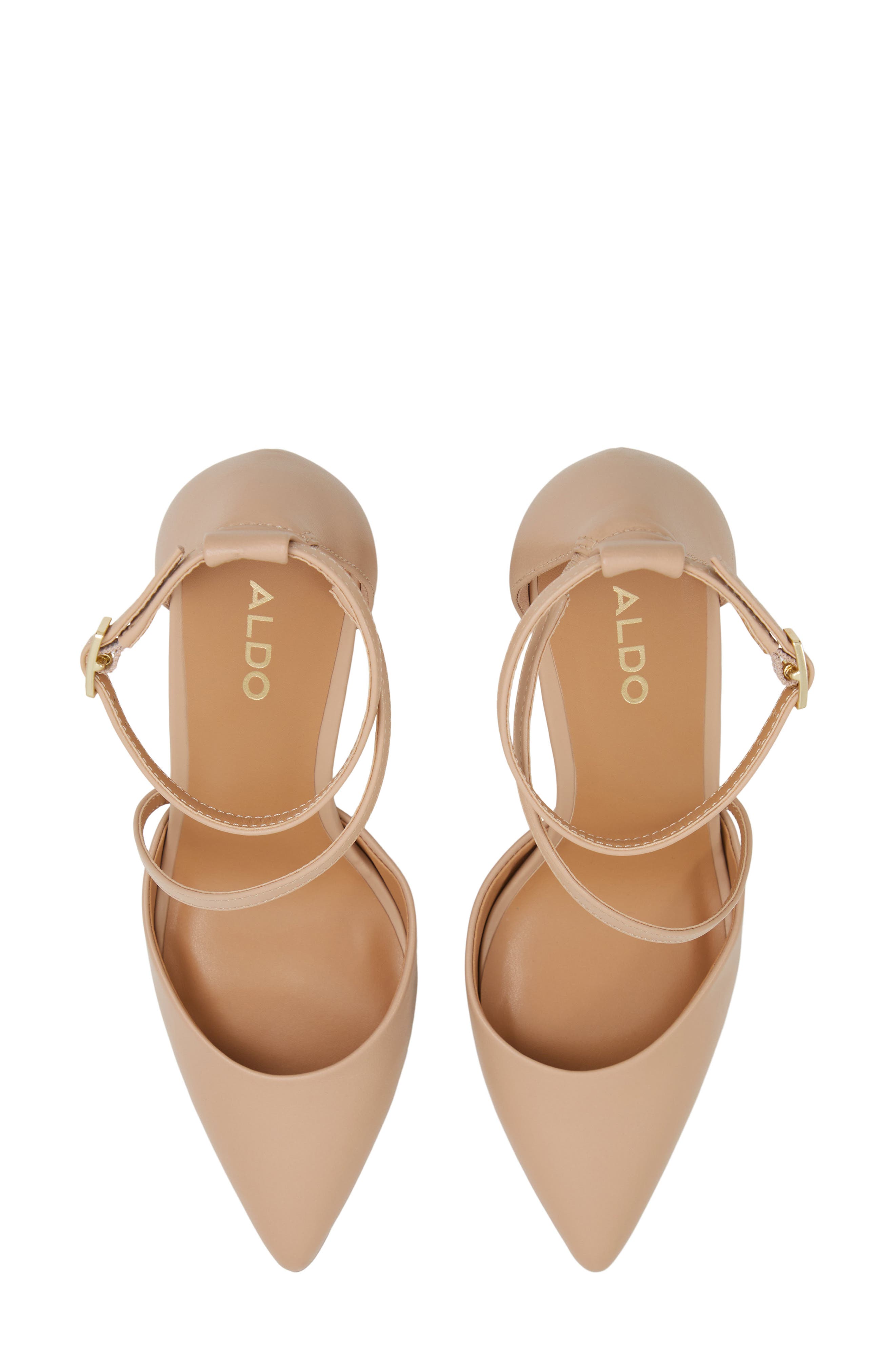 Milley Ankle Strap Pointed Toe Pump, Alternate, color, BONE