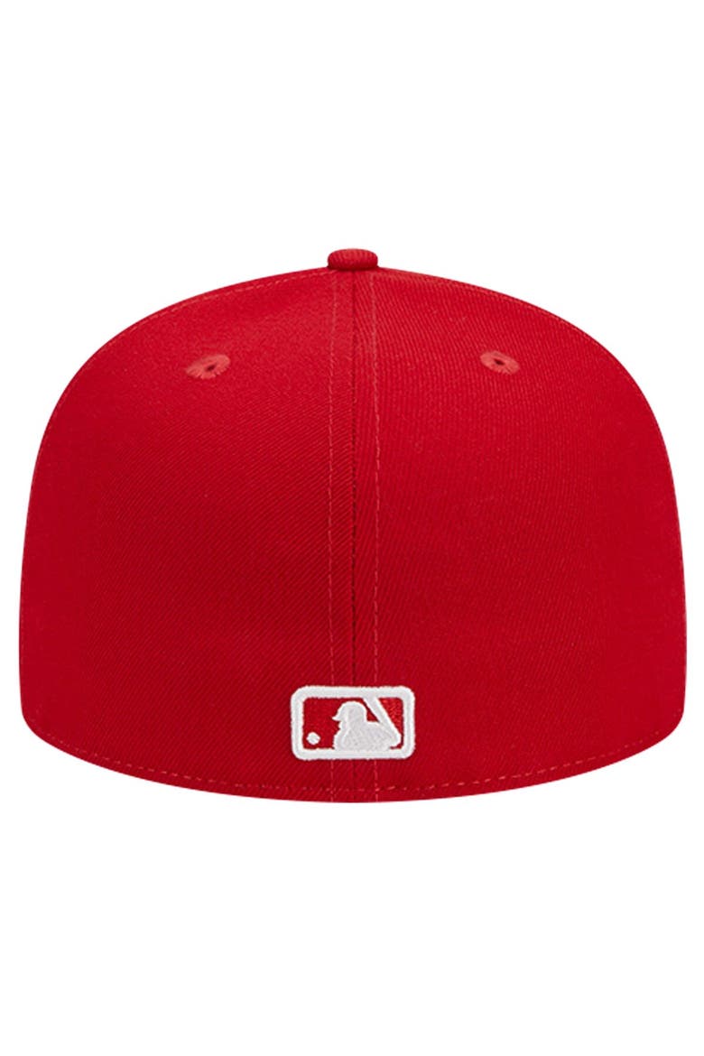 Men's New Era Red Philadelphia Phillies Logo 59FIFTY Fitted Hat, Alternate, color, Red