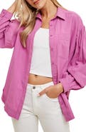 WISHLIST Balloon Sleeve Button-Up Shirt