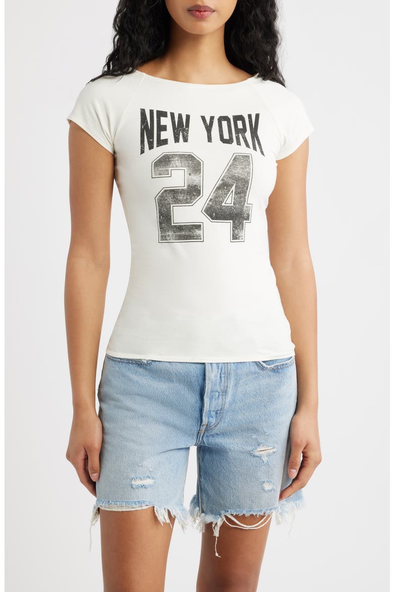 New York 24 Cotton Blend T-Shirt, Main, color, MARSHMALLOW