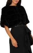 Adrianna Papell Faux Fur Short Sleeve Jacket