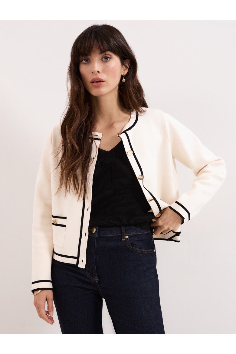 Lola Button-Front Knit Cardigan, Main, color, Ivory