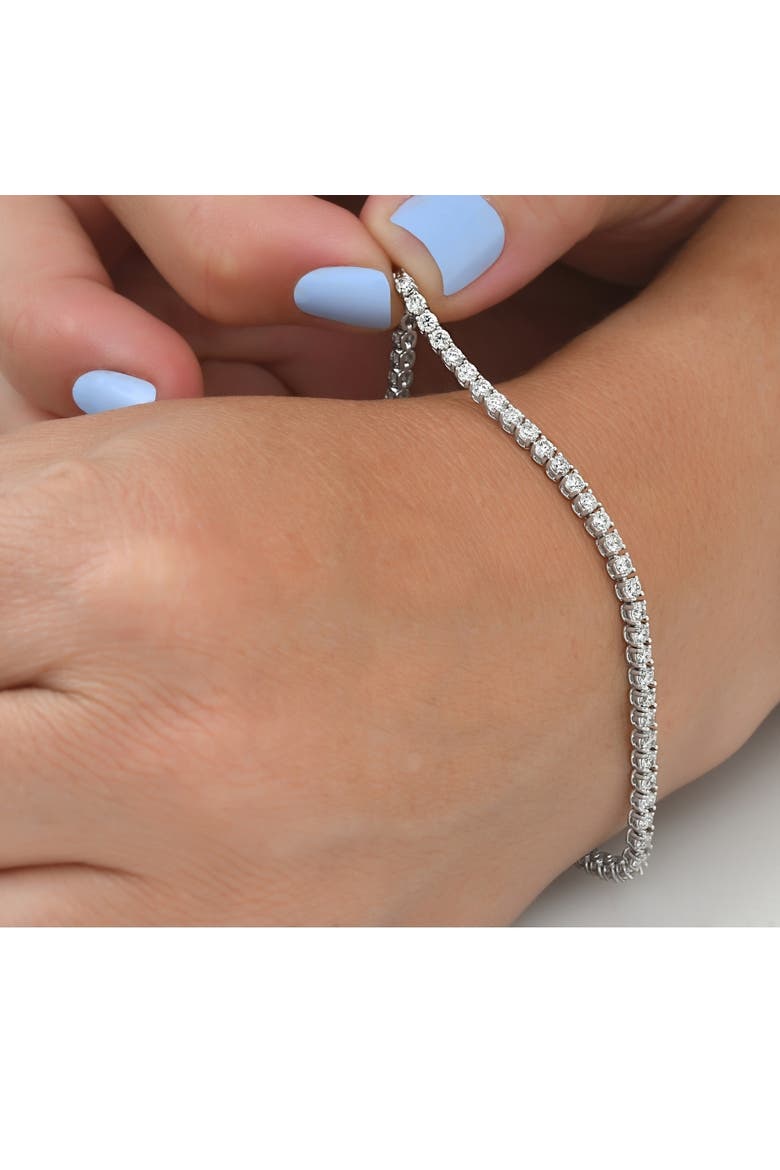 4 Carat TW Round Cut Diamond Tennis Bracelet 14k Gold Lab Grown, Alternate, color, 14k White Gold
