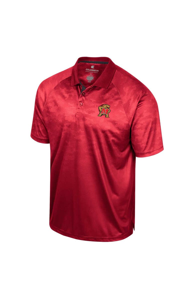 COLOSSEUM Men's Colosseum Red Maryland Terrapins Honeycomb Raglan Polo, Alternate, color, Red