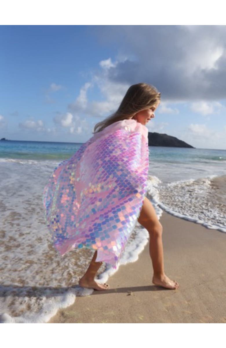 Lola + The Boys Mermaid Shimmer Cape, Alternate, color, Multicolor