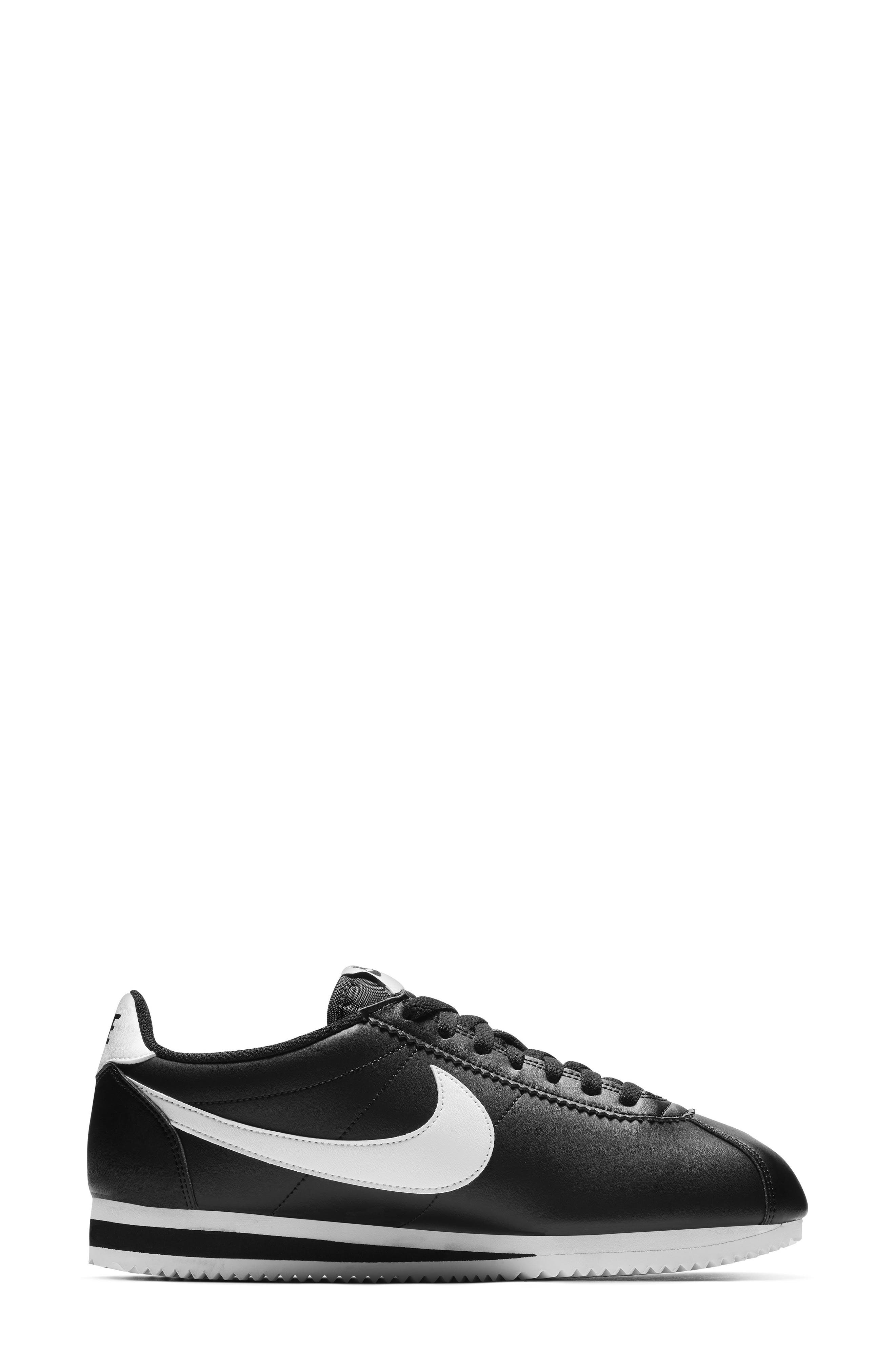 Classic Cortez Sneaker, Alternate, color, BLACK/ WHITE/ WHITE