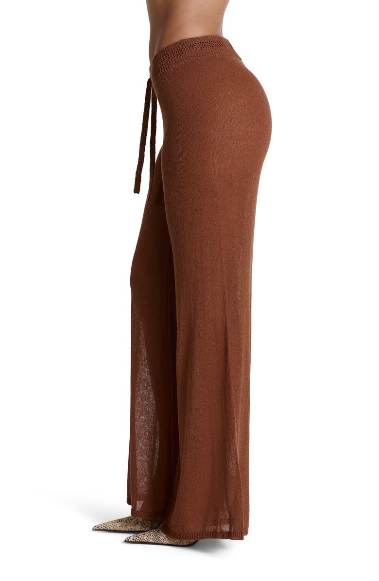 Naked Wardrobe Oversize Wide Leg Knit Pants, Alternate, color, Pecan Brown