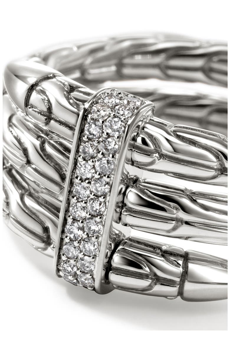 Spear Ring, Diamonds, Wide, Alternate, color, SILVER