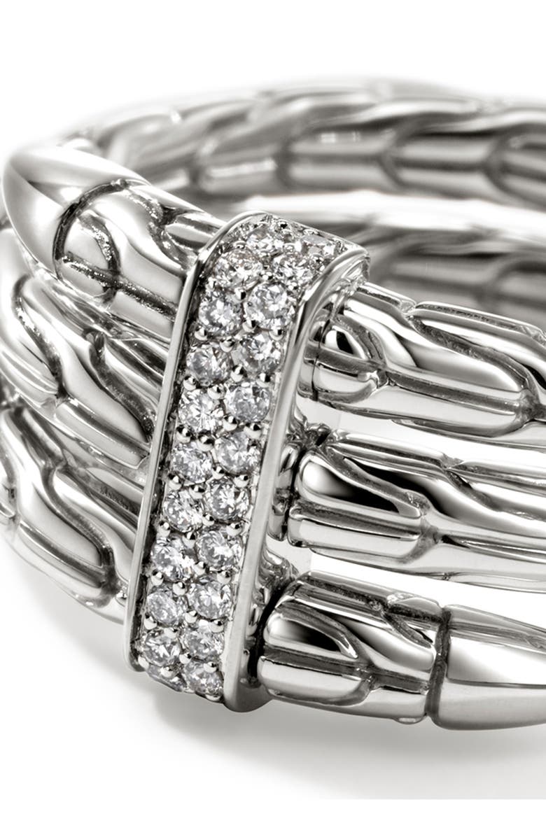 John Hardy Spear Ring, Diamonds, Wide, Alternate, color, Silver