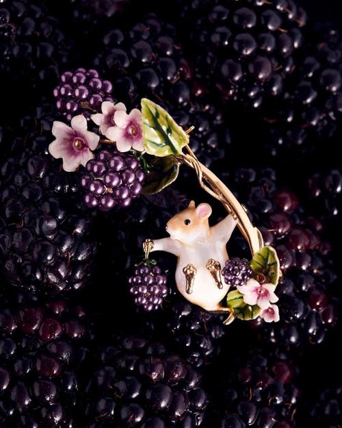 Bill Skinner Studio Blackberry & Mouse Brooch