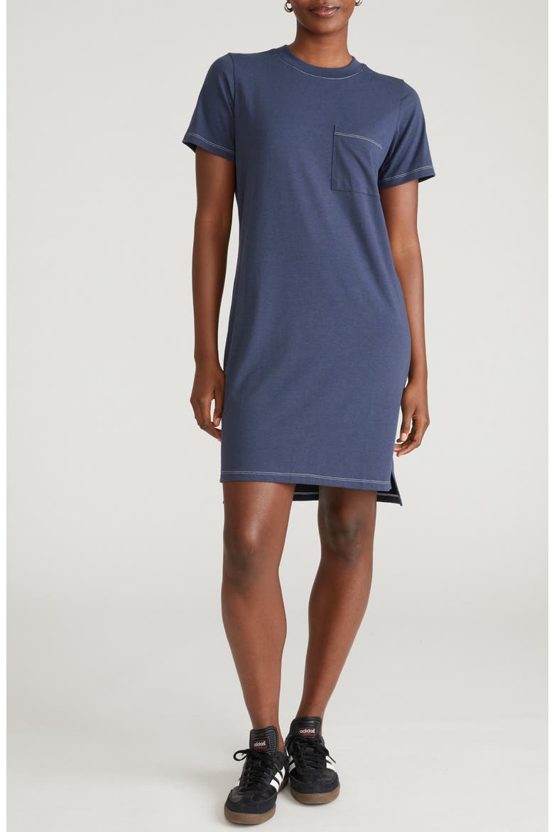 Garcon T-Shirt Dress, Main, color, WASHED INDIGO LOOK