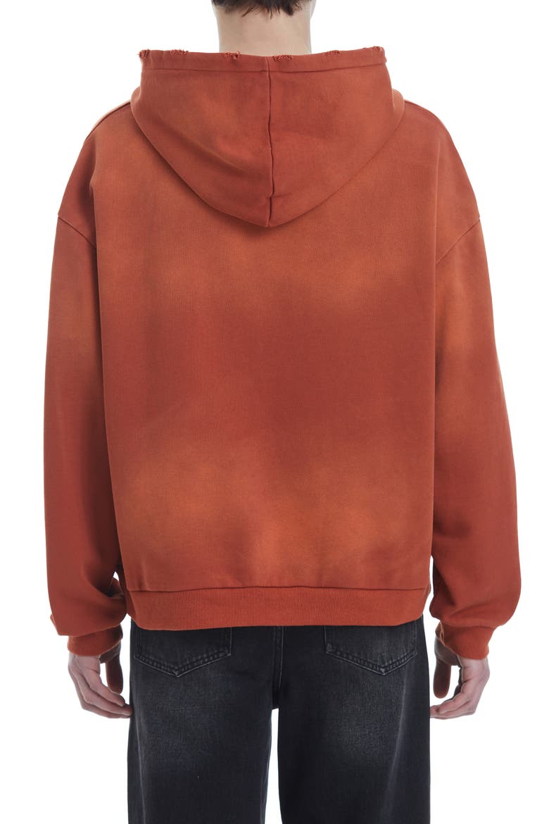 Tie Dye Cotton Graphic Hoodie, Alternate, color, VINTAGE RED