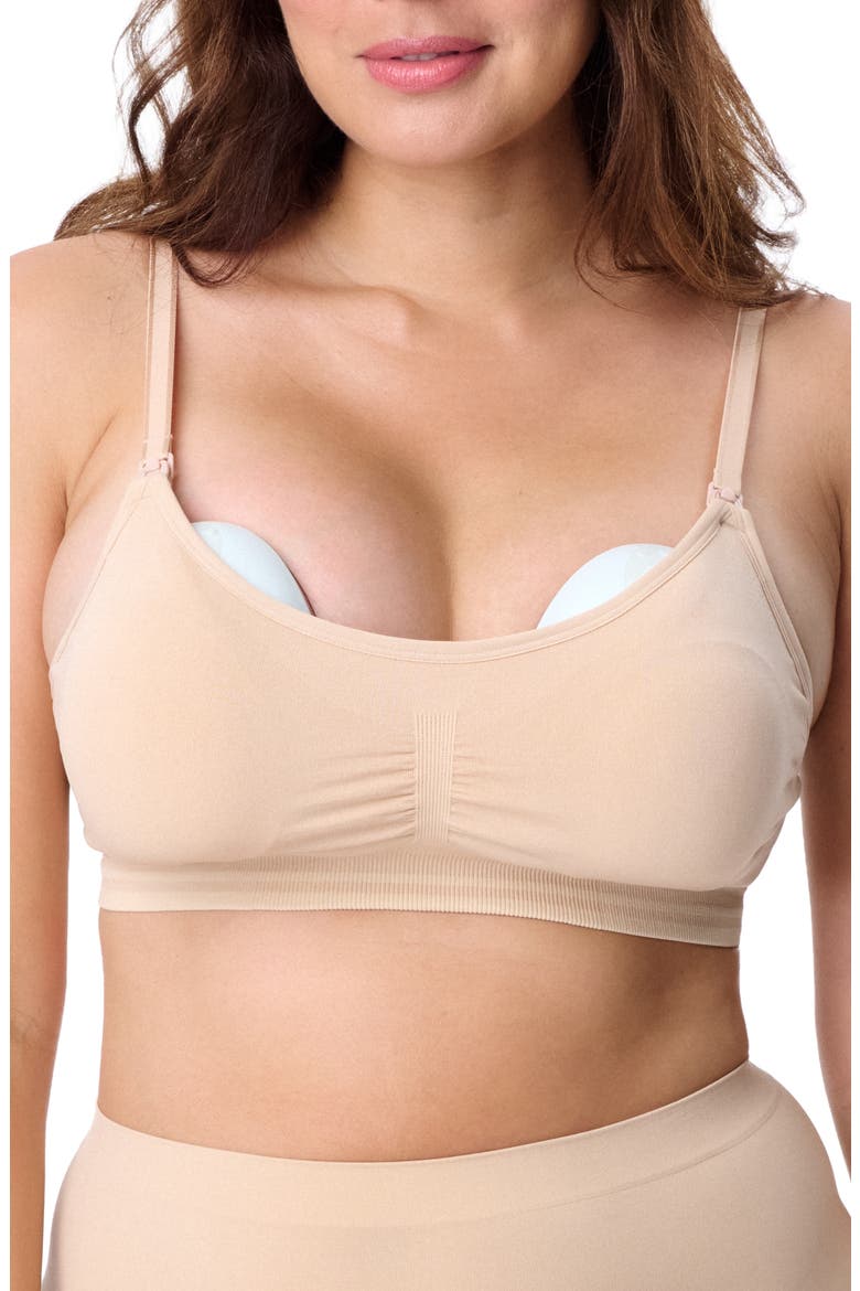 Motherhood Women's Maternity Seamless Nursing and Hands-Free Pumping Bra, Alternate, color, Essential Nude