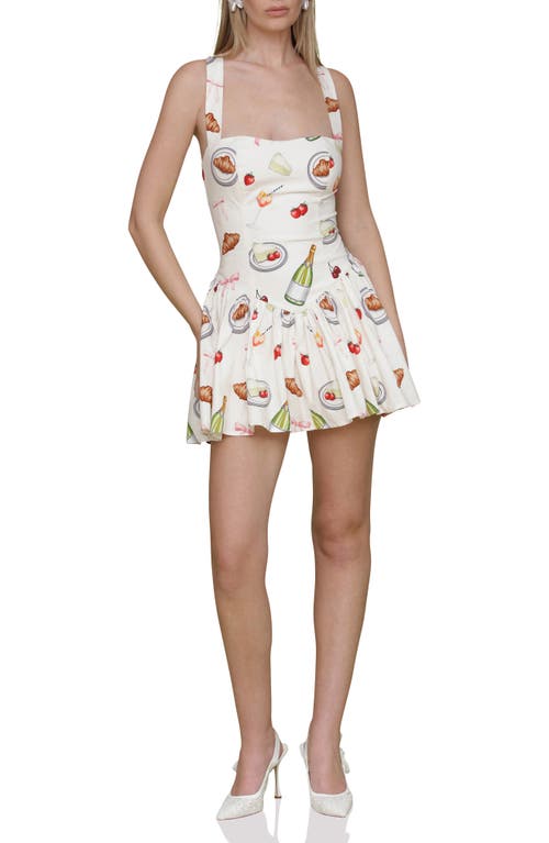 AVEC LES FILLES AVEC LES FILLES DROP WAIST FIT & FLARE MINIDRESS 