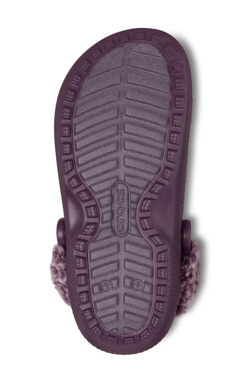 Crocs Classic Fleece Lined Clog In Purple