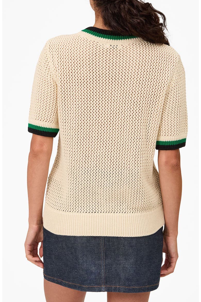 Le Vibe Cotton Knit T-Shirt, Alternate, color, CREAM/ GREEN