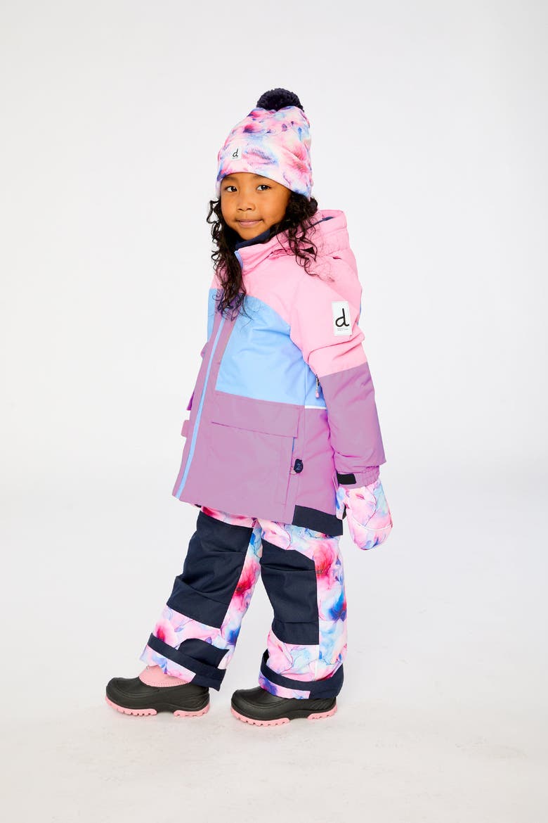 Play Colorblock Jacket & Floral Pants Two Piece Snowsuit, Alternate, color, Pink Watercolor Floral Print