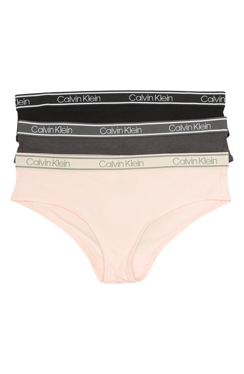 Calvin Klein Comfort Mid Rise Hipster - Pack of 3, Main, color, Blck / Nymphs T