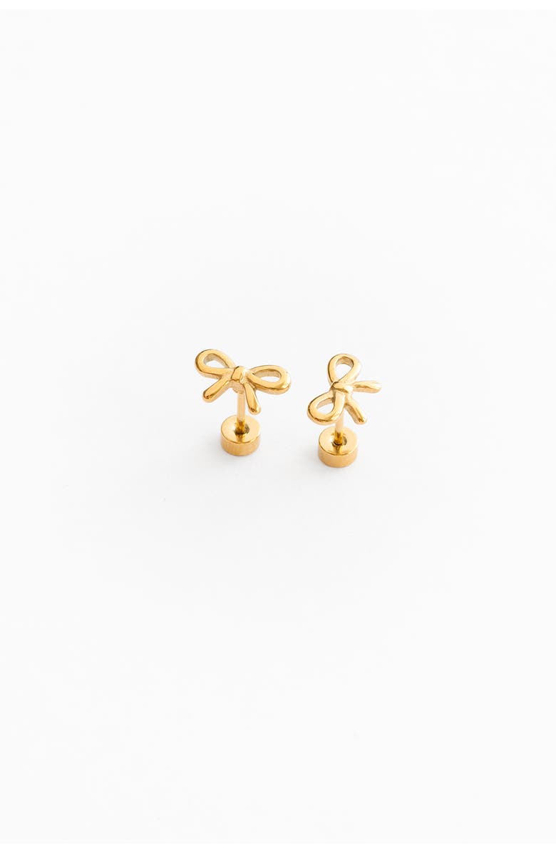Pip Pop Bow Stud Earrings, Main, color, Gold