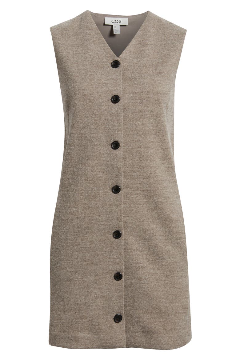 Wool & Cotton Blend Shift Minidress, Alternate, color, MOLE DARK