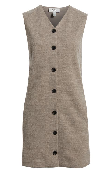 Wool & Cotton Blend Shift Minidress