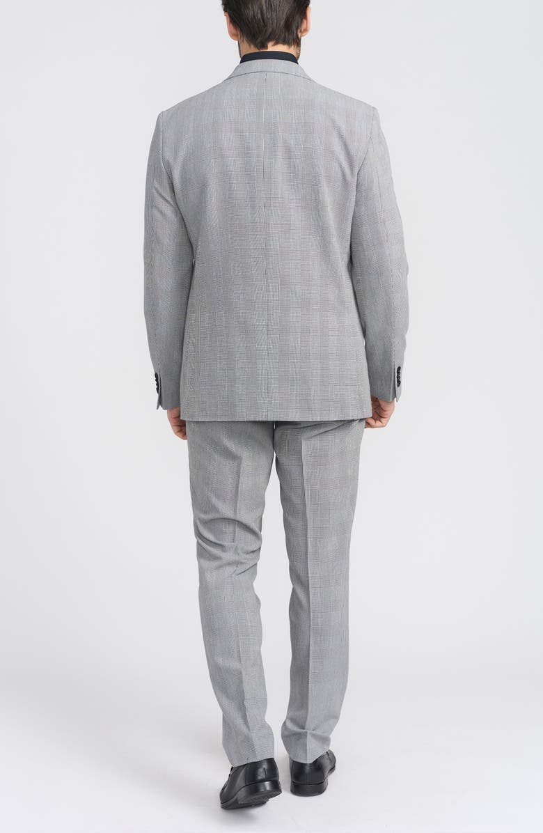 SAVILE ROW CO Gray Glenplaid Print Trim-Fit Suit, Alternate, color, Black