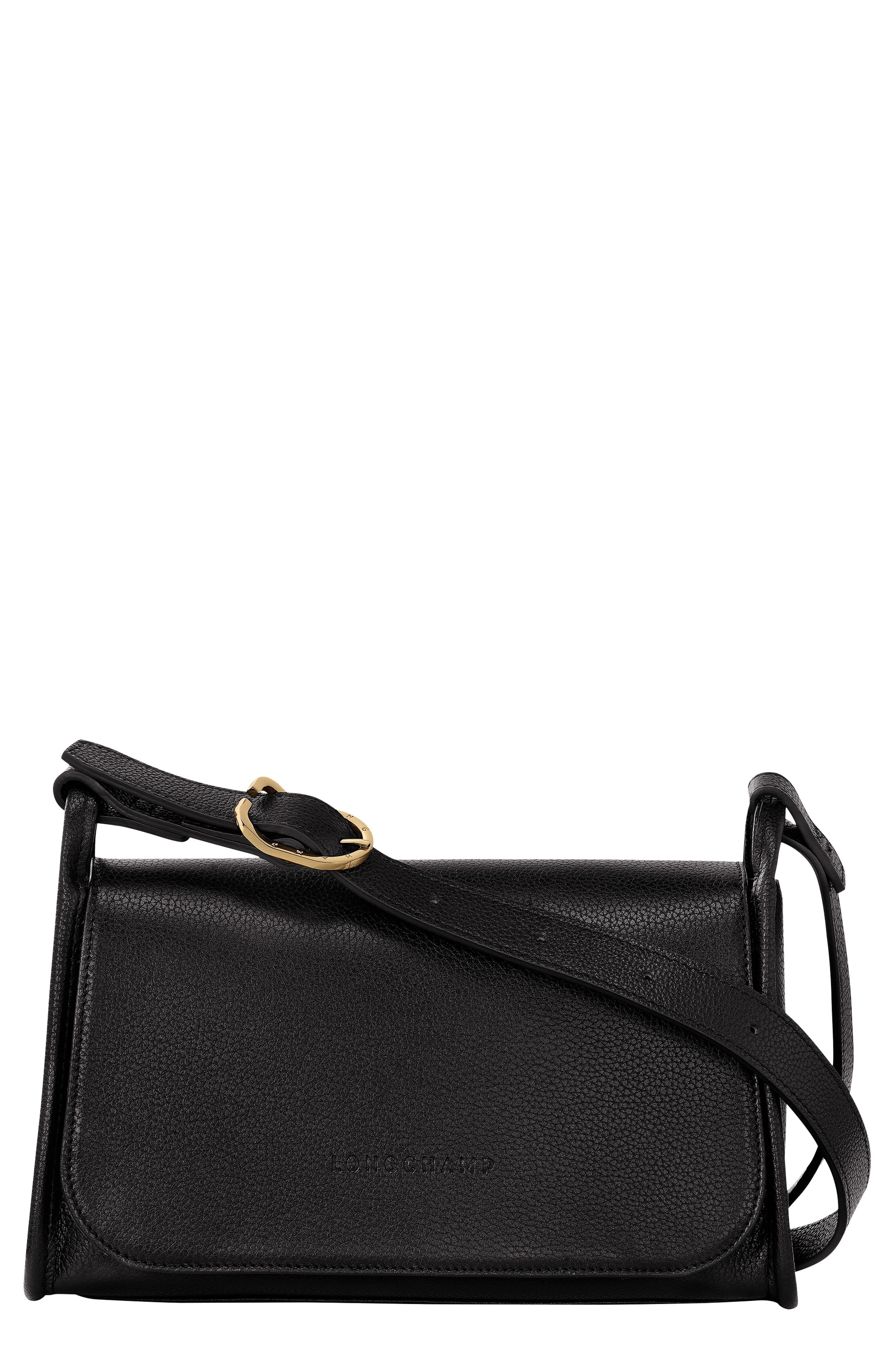 Longchamp Medium Le Foulonné Leather Crossbody Bag, Main, color, 