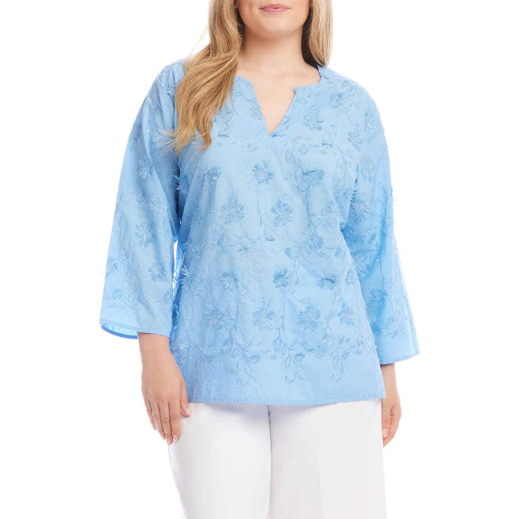 Karen Kane Three Quarter Sleeve Embroidered Tunic