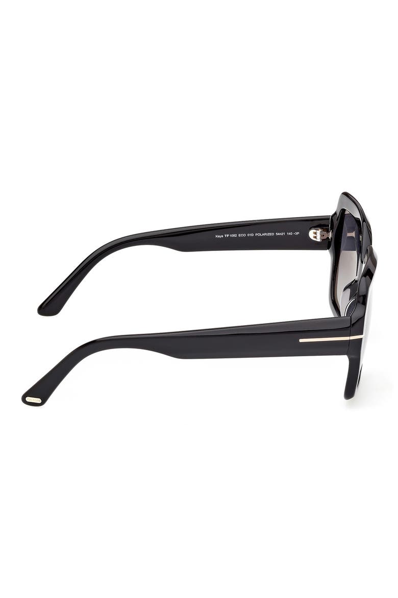 Kaya 54mm Polarized Gradient Square Sunglasses, Alternate, color, SHINY BLACK/ ECO/ POLAR