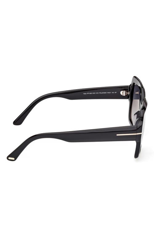 Tom Ford Kaya 54mm Polarized Gradient Square Sunglasses In Black