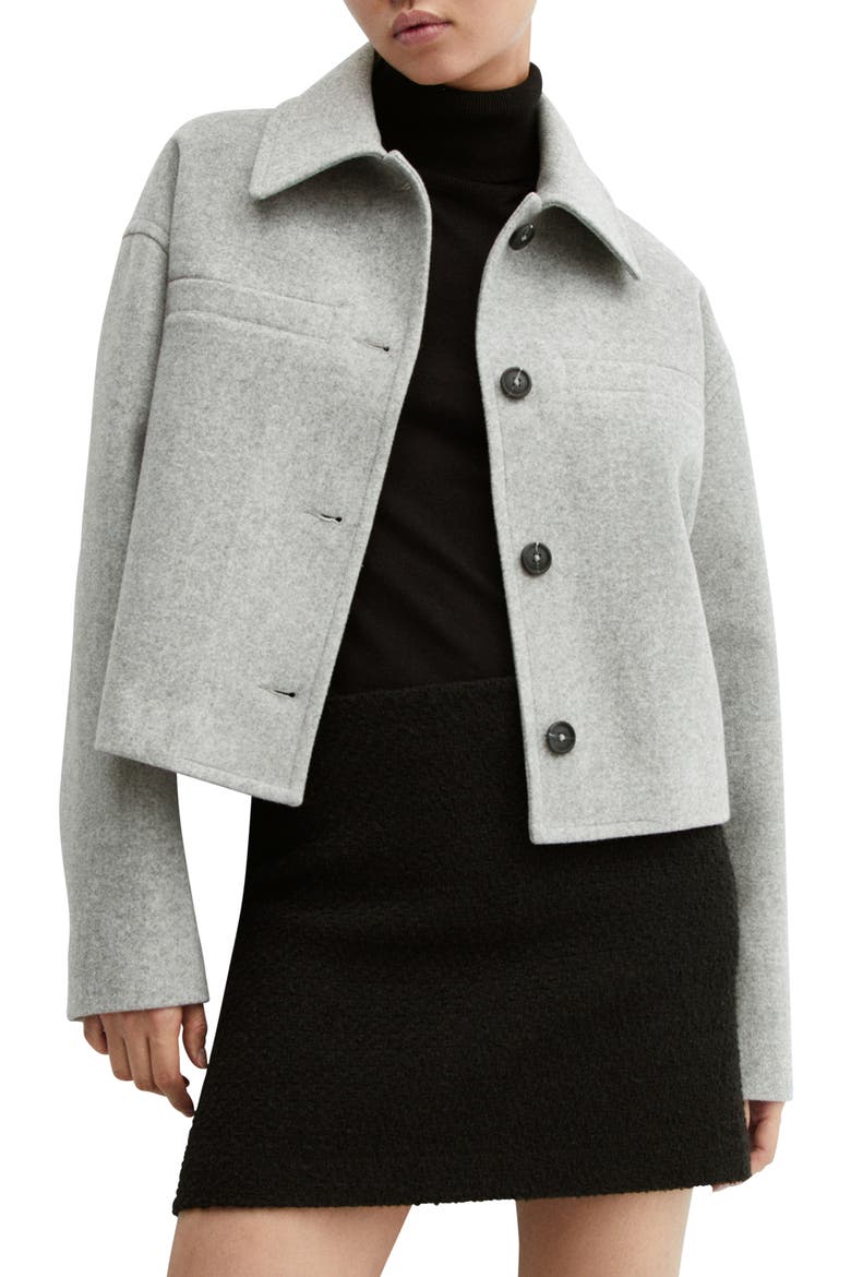 Oversize Boxy Crop Jacket, Main, color, MEDIUM HEATHER GREY