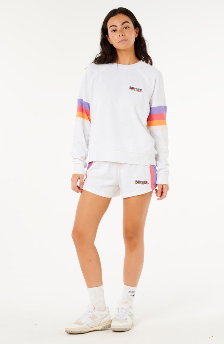 Rip Curl Las Dalias Cotton Blend Fleece Raglan Sweatshirt, Alternate, color, Grey Marle