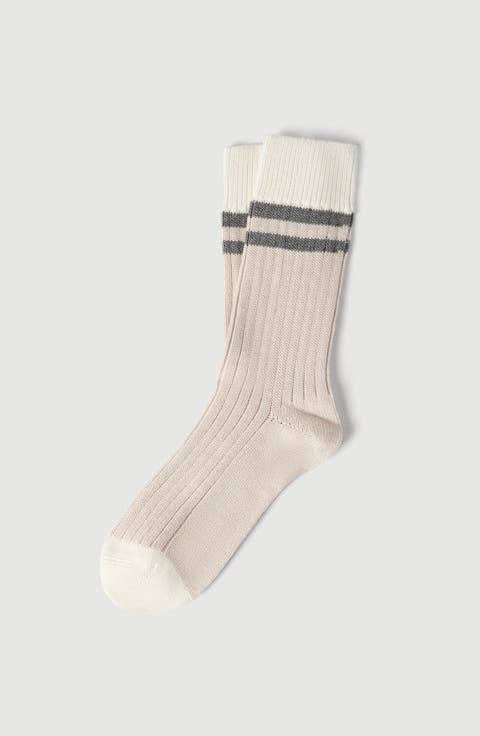Cotton socks with stripes