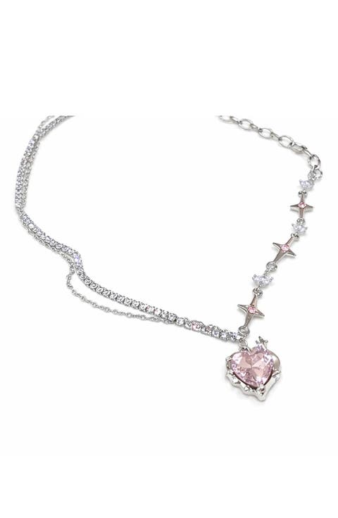 Crystal Heart Pendant Necklace