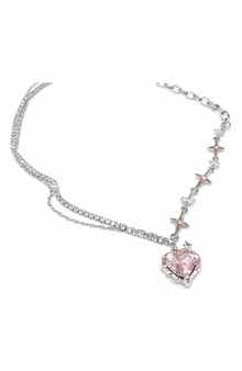 Crystal Heart Pendant Necklace