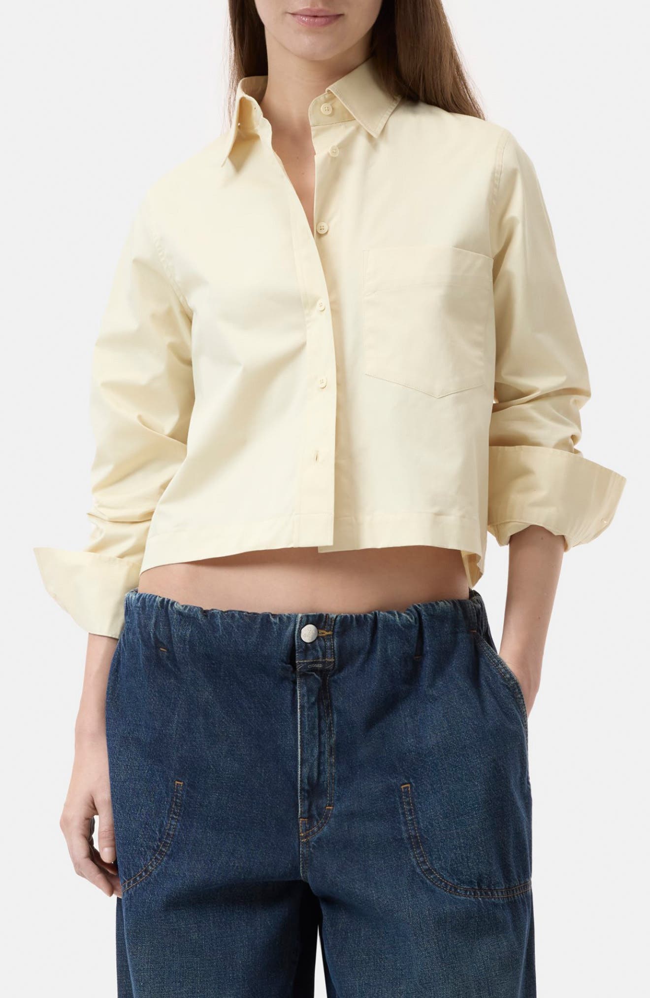 Closed Cotton Crop Button-Up Shirt