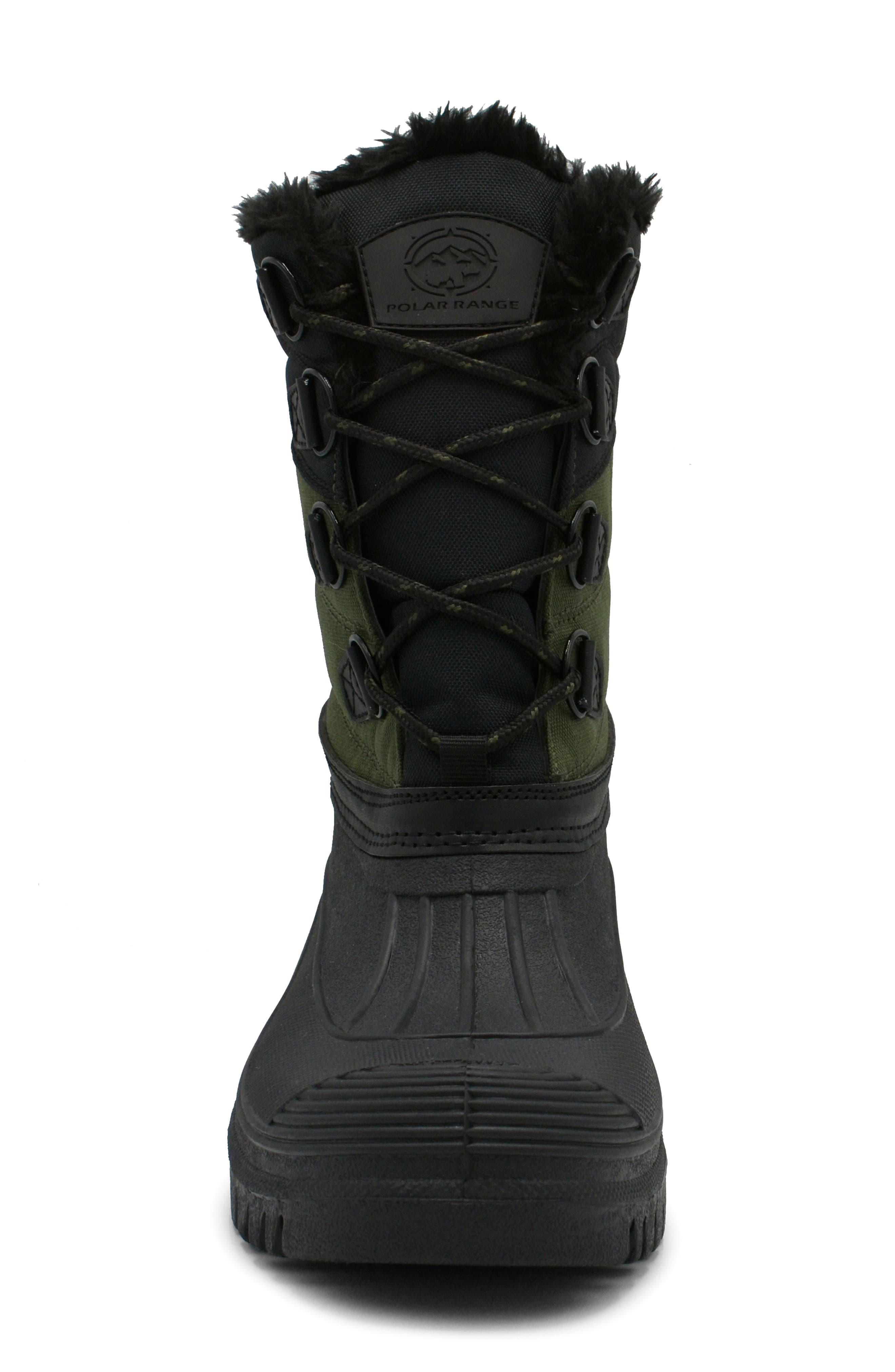 POLAR RANGE Decker Faux Fur Lined Snow Boot, Alternate, color, Olive