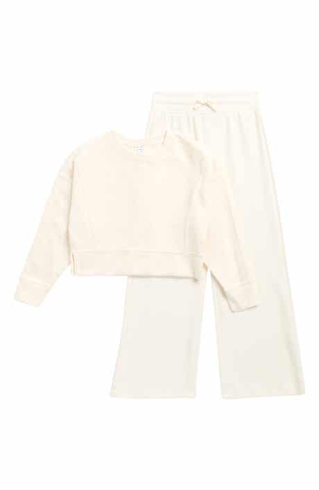 90 DEGREE BY REFLEX Kids' Scuba Crop Sweatshirt & Drawstring Pants Set