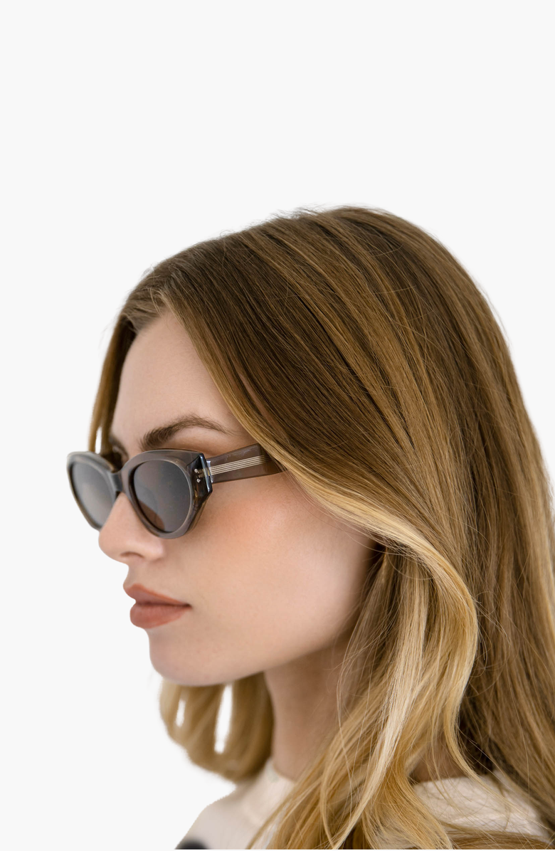 Italic Michele Cat-Eye Italian Acetate Sunglasses, Alternate, color, Translucent Vetiver