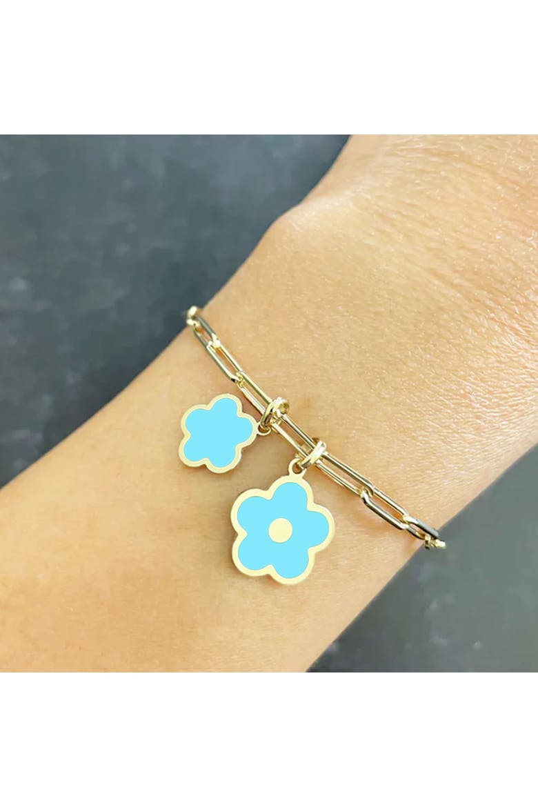 Turquoise Cherry Blossom Charm, Alternate, color, Turquoise