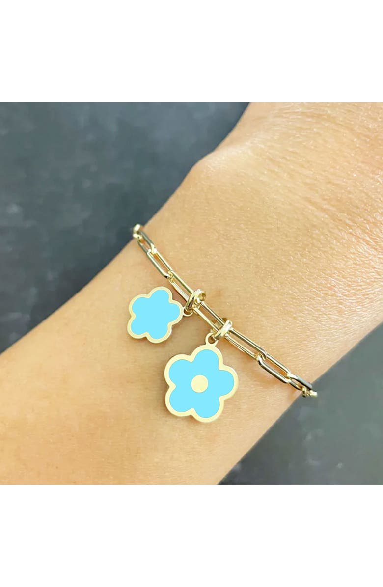 The Lovery Fine Jewelry Turquoise Cherry Blossom Charm, Alternate, color, Turquoise