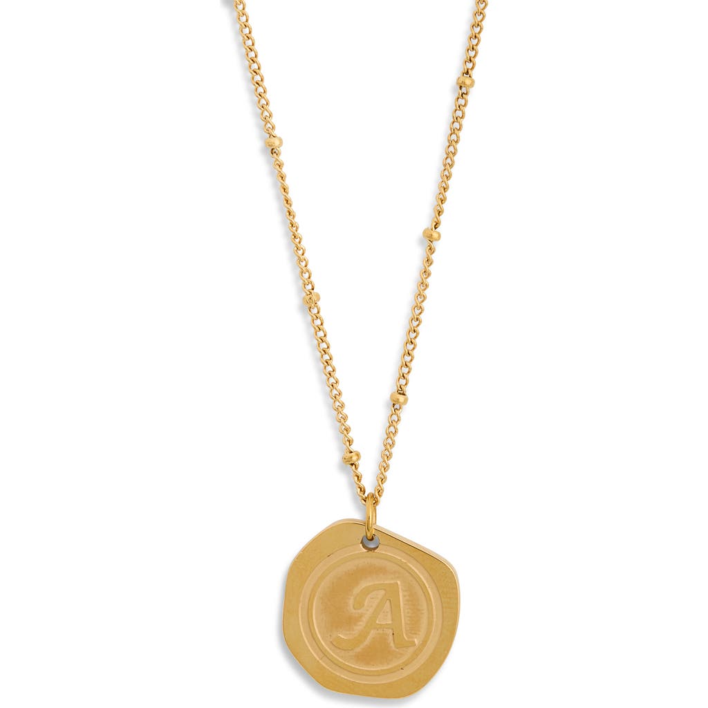 Savvy Cie Jewels Initial Coin Pendant Necklace
