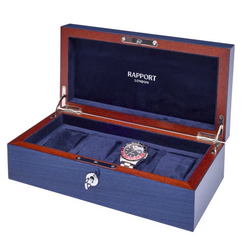 Rapport London Heritage Four Watch Box In Blue